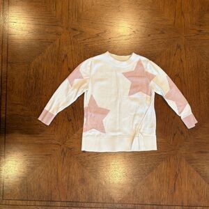 Adyson Parker White and Pink Star Kids Sweater